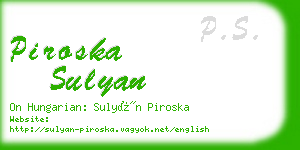 piroska sulyan business card